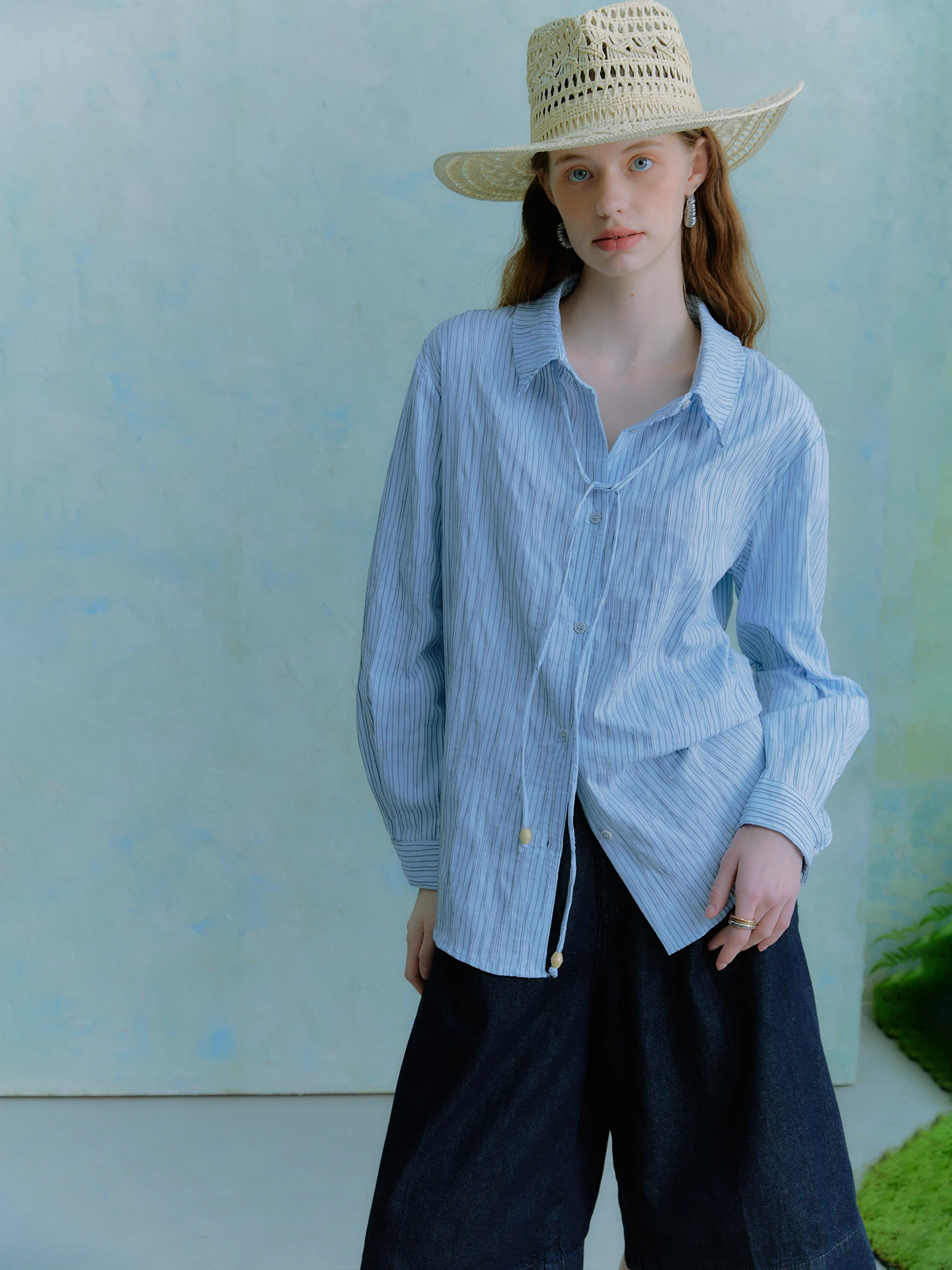 Loose Women's Striped Shirt Oxford Cotton Blend Breathable Comfortable Spring Early Fashion Art Style Button up Long Sleeve - AliExpress Shirts & Blouses