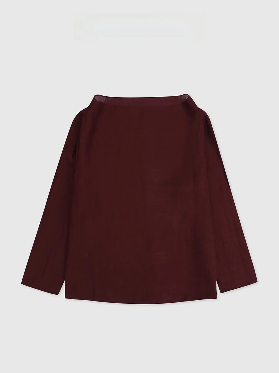 Elegant Red One-Shoulder Top BackAtOne Casual Loose Fit Long Sleeve Women's Shirt Breathable Moisture Wicking Lenzing Modal - AliExpress Shirts & Blouses