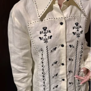 HEIDD Early Spring Heavyweight Floral Embroidery Long Sleeve Collared Linen Shirt Women's Retro Style Straight Cut Spring 2026 - AliExpress Shirts & Blouses