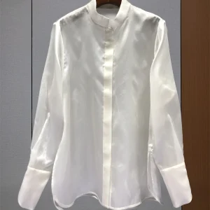 2026 New Silk Mid-length Silk White Shirt Women's Spring And Summer New Loose Split Top - AliExpress Shirts & Blouses