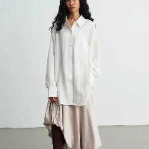 Retro Style Silk Linen White Shirt Accordion Pleat Loose Fit Women's Premium Fashion Casual Long Sleeve Button up - AliExpress Shirts & Blouses