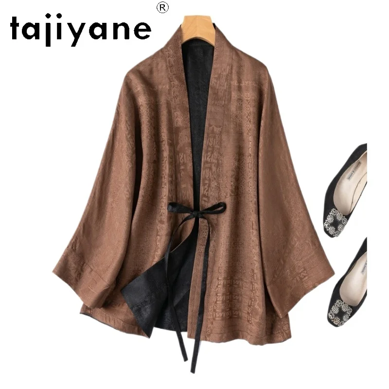 TAJIYANE 100% Mulberry Silk Cardigan Woman Xiangyun Sha Reversible Open Front Blouse New Chinese Style Tops Women Clothes одежда - AliExpress Shirts & Blouses