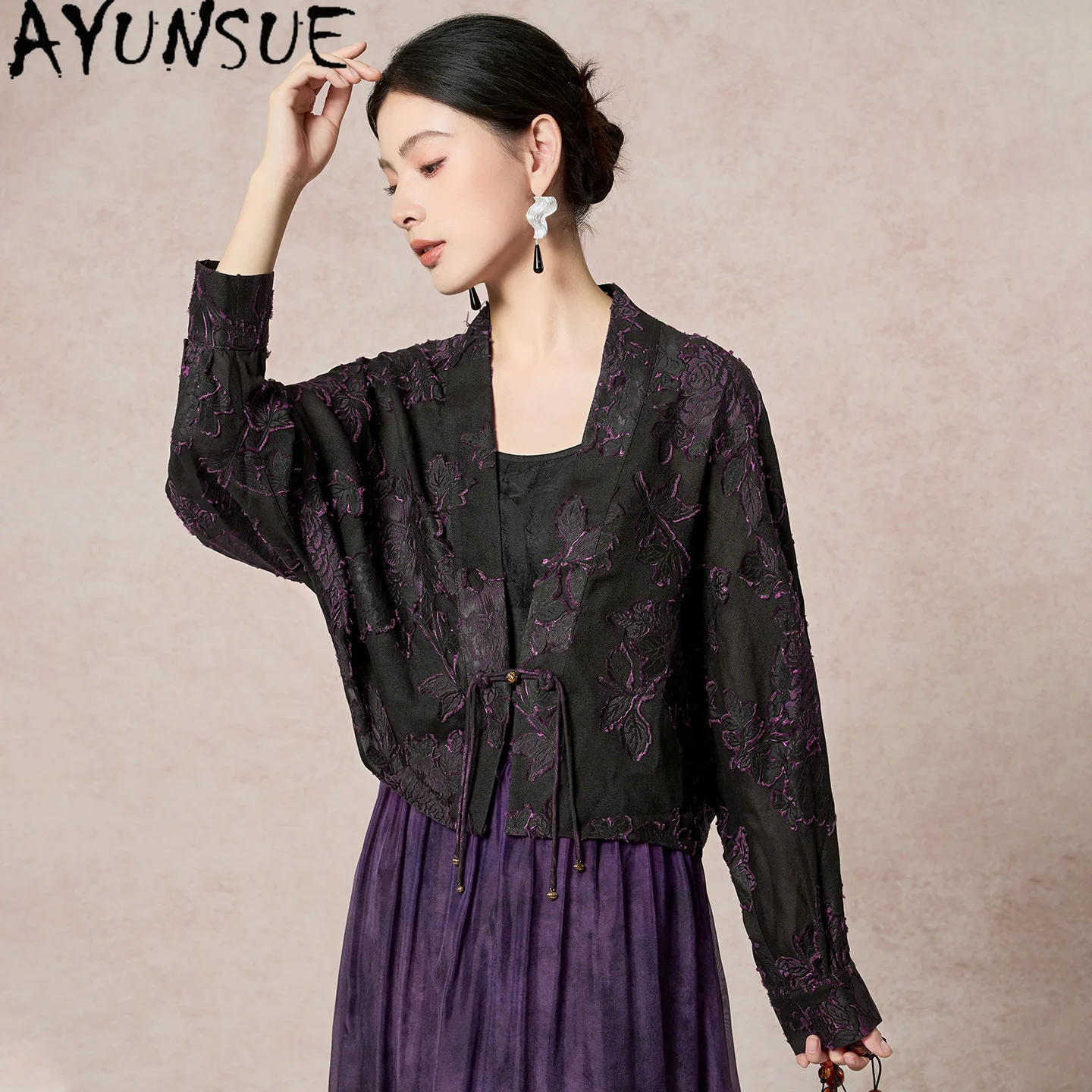 AYUNSUE 100% Real Mulberry Silk Blouse Women New Chinese Style Shirts for Women Summer Jacquard Women Tops 2026 Blusa Feminina - AliExpress Shirts & Blouses