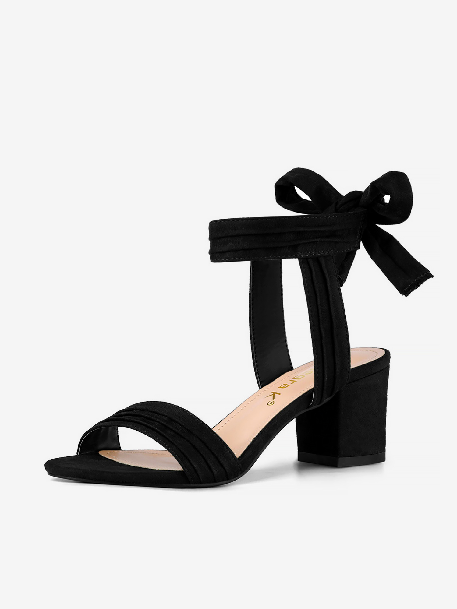 Open Toe Ankle Tie Back Block Heel Sandals Black/5 - Allegra K catalog