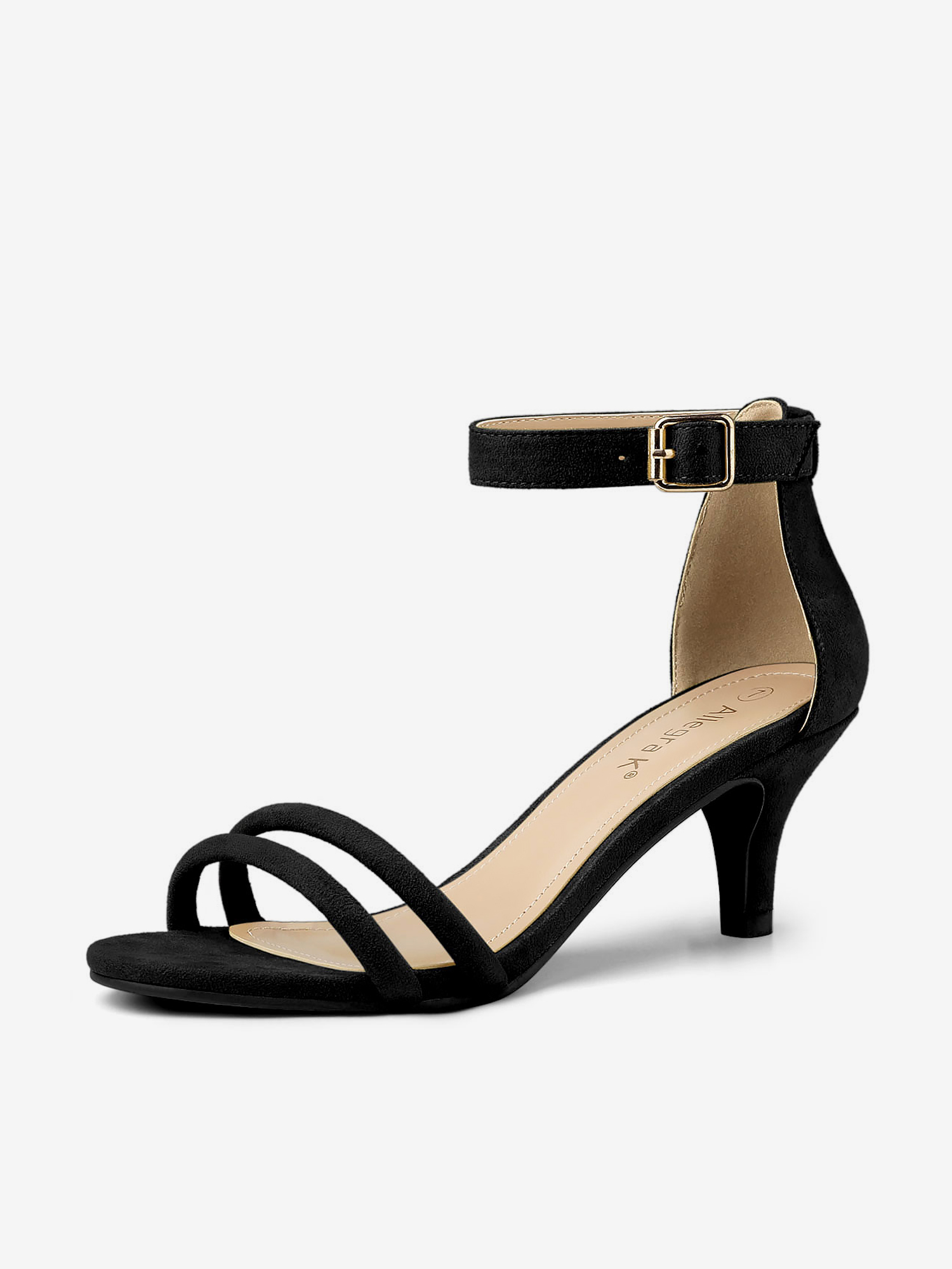 Kitten Heel Ankle Strap Sandals Shoes Black/6 - Allegra K catalog
