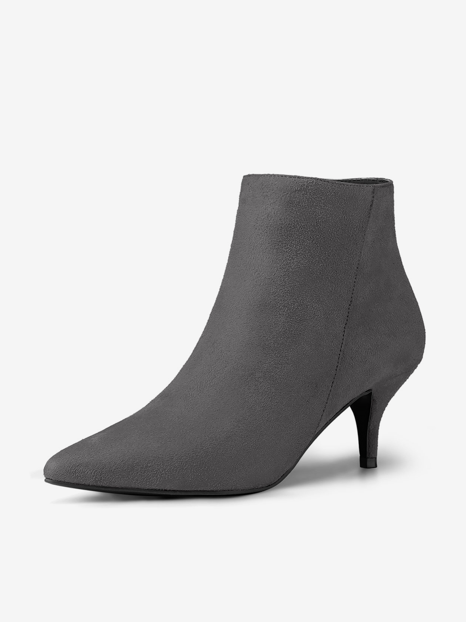 Pointed Toe Zip Stiletto Kitten Heel Ankle Booties Gray/10 - Allegra K catalog