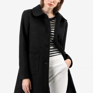 Turn Down Collar Single Breasted Winter Outwear Trench Coat Black/S - Allegra K catalog