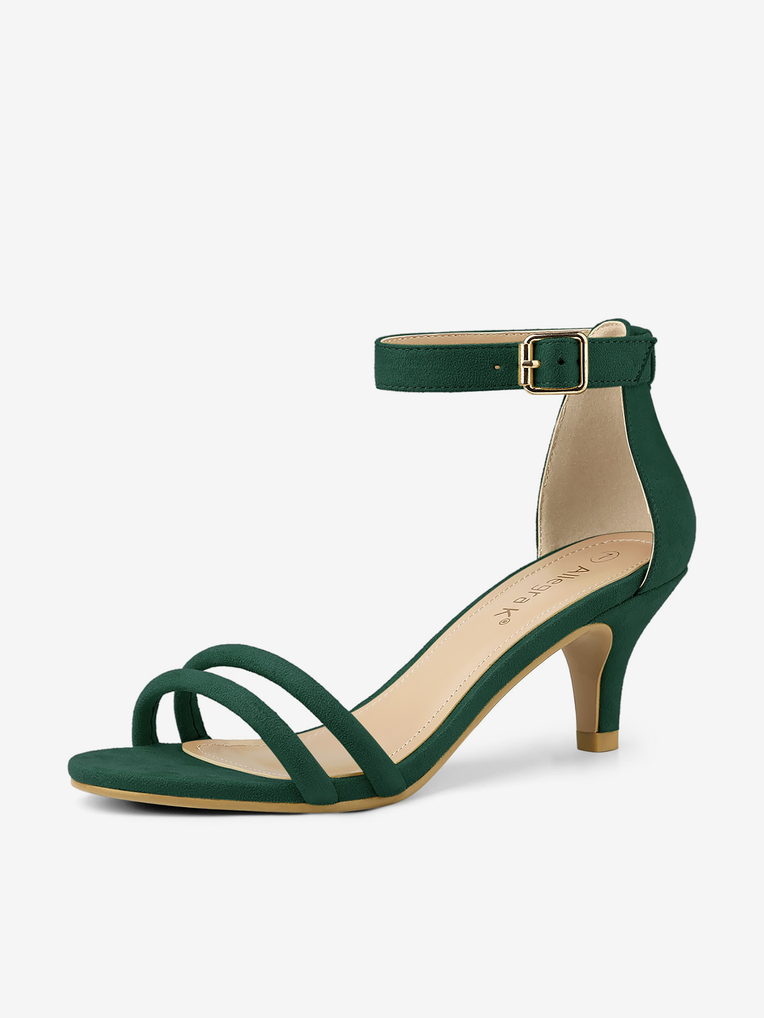 Kitten Heel Ankle Strap Sandals Shoes Green/9.5 - Allegra K catalog