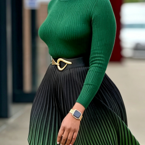 High Elasticity Urban Plain Stand Collar Sweater, Pullovers, color:Green|size:XXL, Stylewe