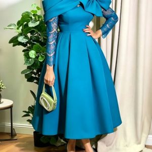 Elegant Floral Bow V Neck Maxi Dress, Maxi Dresses, color:Blue|size:XXL, Stylewe