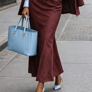 Urban Plain Mermaid Midi Skirt, Skirts, color:Wine Red|size:XXL, Stylewe