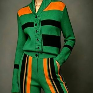 Urban Color Block Sweater Cardigan, Cardigans, color:Green|size:XXL, Stylewe