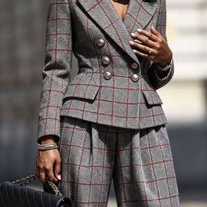 Urban Printing Plaid Lapel Collar Blazer, Jackets, color:As Picture|size:XXL, Stylewe