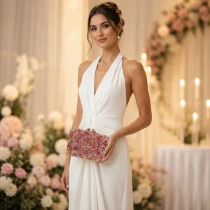 Women Rose Flower Rhinestone Evening Bag Vintage Floral Crystal Clutch Bridal Wedding Purse Handbag for Prom Banquet - AliExpress Women's Handbags