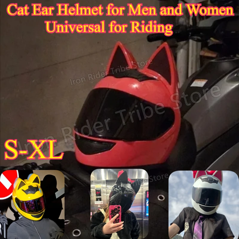 Cat Ear Full Face Motorcycle Helmet for Women, DOT Approved Breathable Cute Moto Helmet, Perfect Girlfriend Gift - AliExpress Motorcycle Equipments
