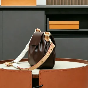 Dark Brown Ruched Cloud Bag Women Camel Leather Wide Strap Crossbody Purse - AliExpress Women's Handbags
