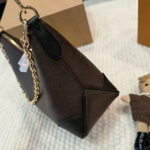 Brown Black Spliced Pebbled Grain Hobo Underarm Bag For Women Zipper Closure Gold Chain Strap Retro Daily Crossbody Purse - AliExpress Women's Handbags