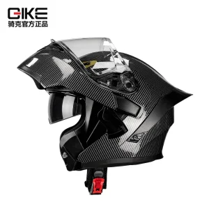 CHIKE Carbon Fiber Pattern Modular Motorcycle Helmet for Men and Women with Large Spoiler Full Face Design, Ideal for Riding - AliExpress Motorcycle Equipments