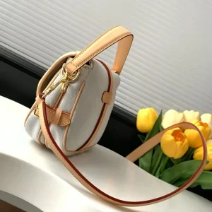 Women Canvas Leather Trim Mini Boston Bag Detachable Crossbody Strap Vintage Shoulder Handbag Luxury Daily Purse - AliExpress Women's Handbags