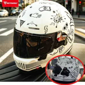 Motowolf Full Face Motorcycle Helmet Certified Retro Racing Helmet Shockproof Design for Men Women Street Bike Daily Riding - AliExpress Motorcycle Equipments
