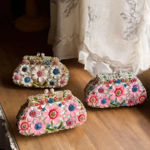New High-end Women Banquet Bag Fashionable and High-quality Party and Wedding Handbag Three-dimensional Flower Light Luxury Bag - AliExpress Women's Handbags