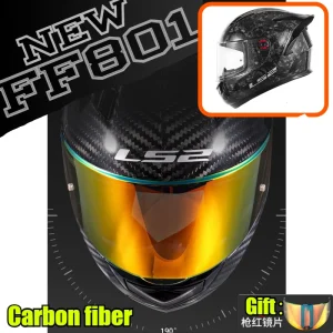 LS2 FF801 Carbon Fiber Motorcycle Full Face Helmet Men Women Large Spoiler Anti Fog Motorbike Racing Helmet All Season - AliExpress Motorcycle Equipments