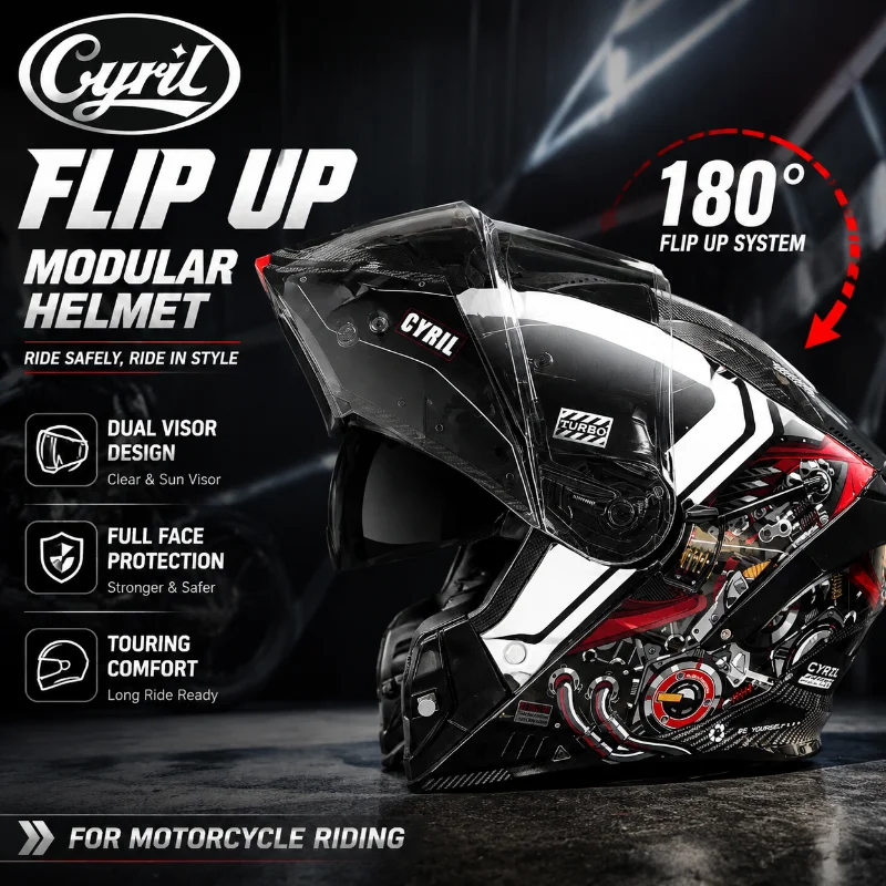 CYRIL Flip Up Motorcycle Helmet Modular Full Face Helmet Dual Visor Touring Riding Helmet For Men Women - AliExpress Motorcycle Equipments