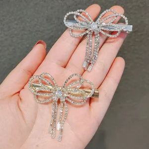 Sparkling Cubic Zirconia Bow Side Hair Pin for Women Top Clip Duckbill Fringe Holder Korean Style Daily Headwear Styling Tools - AliExpress Hair Care & Styling