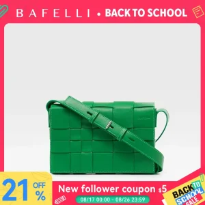 BAFELLI HANDBAG 2026 NEW WOVEN FASHION GENUINE LEATHER BOX BAG SHOULDER CROSSBODY PURSE WOMEN'S FEMALE LUXURY BRAND CLASSICAL - AliExpress Women's Handbags