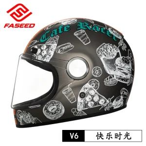 FASEED Motorcycle Helmet Men Women Locomotive Retro Full Helmet Extra Large Size 4XL Four Seasons - AliExpress Motorcycle Equipments
