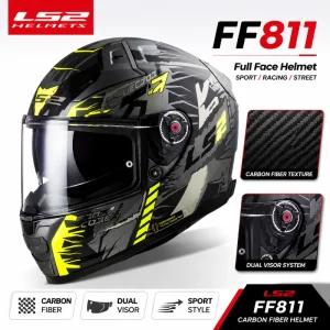 LS2 FF811 Carbon Fiber Full Face Motorcycle Helmet Dual Visor Sport Racing Helmet for Men Women Four Season Riding - AliExpress Motorcycle Equipments