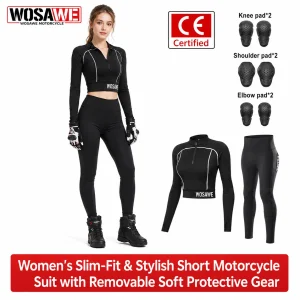 WOSAWE Women Motorcycle Riding Suit Summer Breathable Slim Jacket Pants Set with Removable Armor Pads Full Zip Moto Gear - AliExpress Motorcycle Equipments