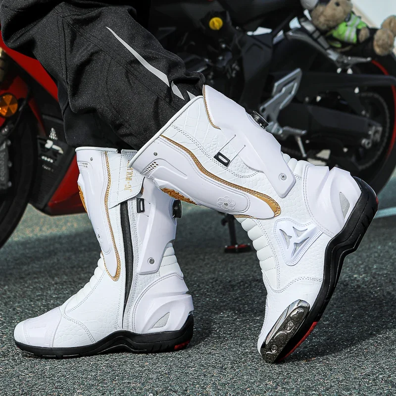 Moto Motorbike Equipment Motorcycle Boot Men Women Riding Mid-Calf Ankle Protective ShoesRacing Long Motorcycle Boots Men - AliExpress Motorcycle Equipments