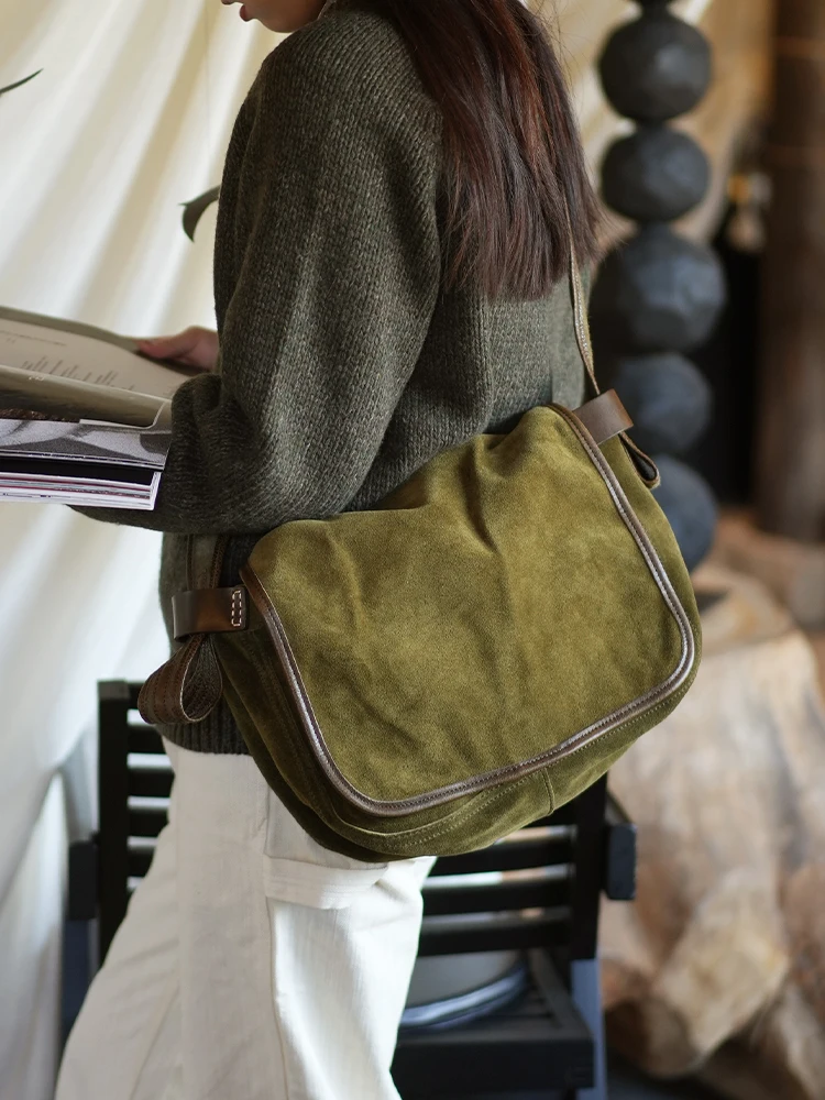 vintage luxury vegetable tanned cowhide men women's large-capacity messenger bag simple travel work genuine leather shoulder bag - AliExpress Men's Bags