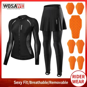WOSAWE Women Motorcycle Clothing Suit with Soft Pads Motocross Full Body Pads Summer Downhill Rider Jacket and Skirt Pants Set - AliExpress Motorcycle Equipments