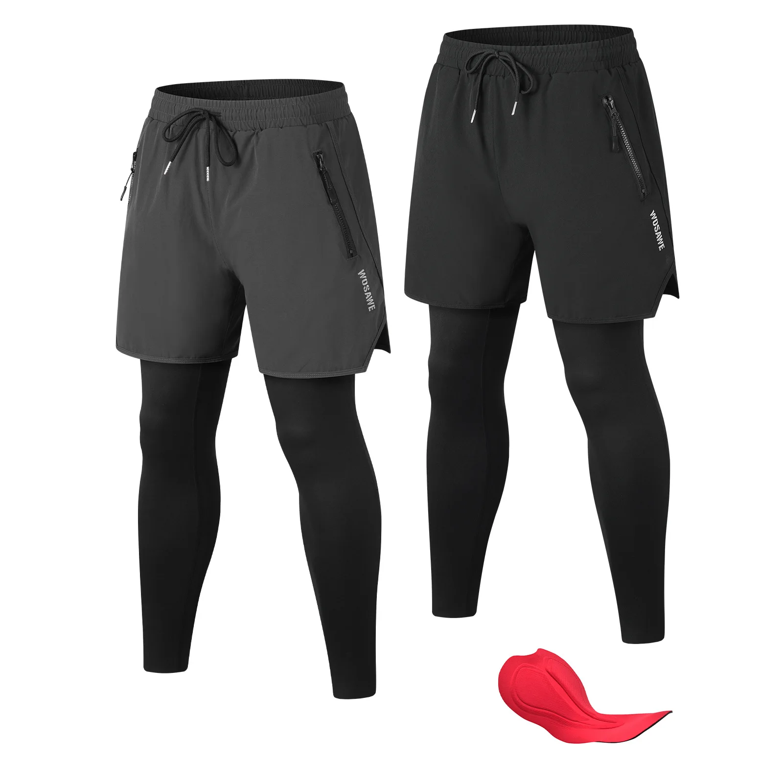WOSAWE Men Women 2-in-1 Padded Cycling Pants Breathable Quick Dry MTB Bike Trousers with Zip Pockets - AliExpress Motorcycle Equipments