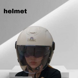 Motorcycle riding helmet retro summer men's and women's three-quarters half helmet fiberglass dual lens all season universal - AliExpress Motorcycle Equipments