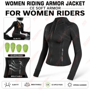 CE Women Motorcycle Armored Jacket Breathable Slim Fit Protective Riding Shirt Summer Soft Armor Hoodie For Women Riders - AliExpress Motorcycle Equipments