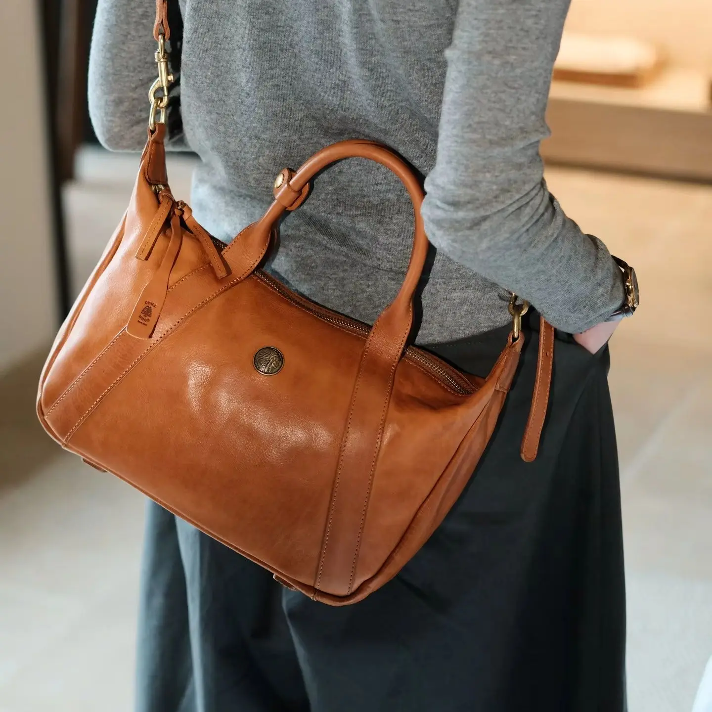 PNDME organizers designers handmade genuine leather women's handbag fashion luxury cow leather large-capacity crossbody bag - AliExpress Women's Handbags