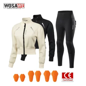 WOSAWE Women Motorcycle Riding Suit Winter Warm Fleece Jacket High Waist Pants Set with Removable Pads Reflective Moto Gear - AliExpress Motorcycle Equipments