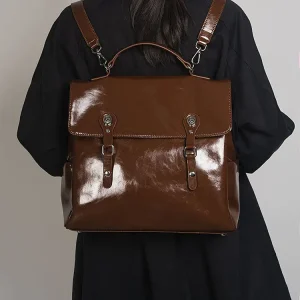 2026 Fashion New College Style High-quality Patent Leather Glossy Top Layer Cowhide Leather Square Shoulder Bag For Women Trendy - AliExpress Women's Handbags