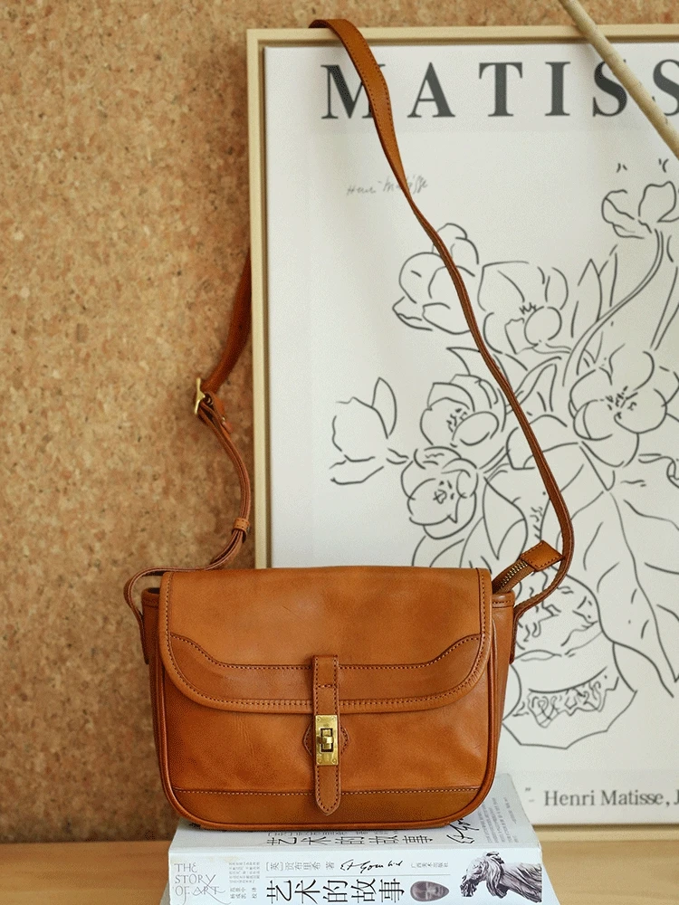 Vintage outdoor travel luxury genuine leather women's messenger bag designer handmade first leather cowhide female shoulder bag - AliExpress Women's Handbags