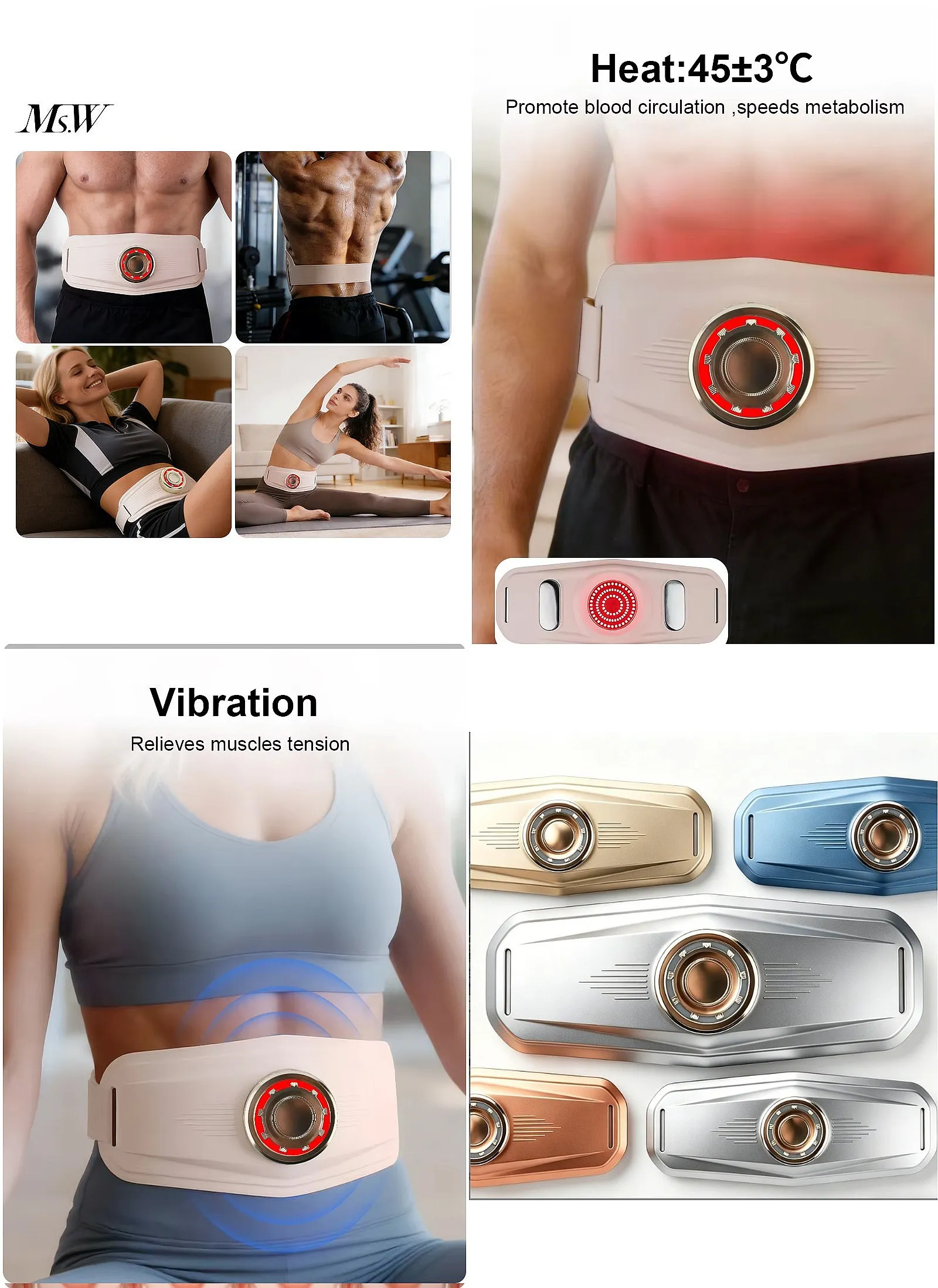 Ab Toning Mask Bar with EMS Pulse Heating LED Fat Burning Gastrointestinal Peristalsis Back Pain Relief Women Men Unisex - AliExpress Hair Care & Styling