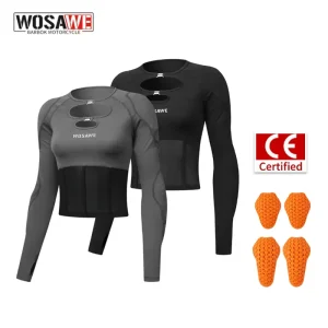 WOSAWE Women Motorcycle Riding Shirt Summer Breathable Black Crop Jacket with Removable Shoulder Elbow Pads Moto Biker Gear - AliExpress Motorcycle Equipments