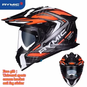 Rymic X60 Motorcycle Travel Carbon Fiber Rally Motorcycle Helmet Men's and Women's Off-Road Four Seasons Double Mirror Hard Hat - AliExpress Motorcycle Equipments