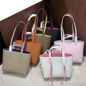 Single-shoulder bag made of top-layer cowhide two-tone bucket bag women's handbag large capacity commuting - AliExpress Women's Handbags