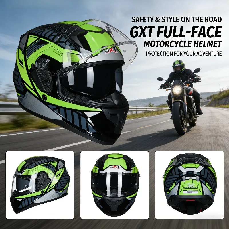 GXT Dual Visor Full Face Motorcycle Helmet for Men Women Personalized Cool Motocross Helmet All Season Riding Gear - AliExpress Motorcycle Equipments