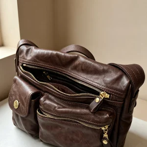 vintage luxury genuine leather men's women's multi-pocket messenger bag fashion designer handmade real cow leather shoulder bag - AliExpress Men's Bags