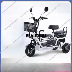 Driving the new electric tricycle household small and light women's parent-child stacking elderly battery car - AliExpress Motorcycle & ATV