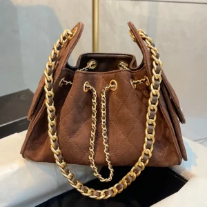 Suede Drawstring Bucket Bag Crossbody Shoulder Bag Women's New 2026 Fashion Diamond Chain Pattern Chinese Made Handbag - AliExpress Women's Handbags